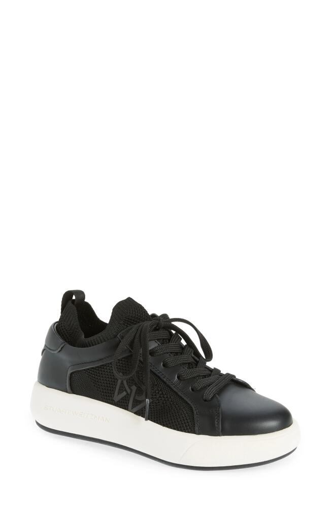 Stuart Weitzman 5050 Pro Sneaker in Black Knit Cover