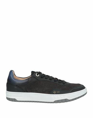 Dunhill Man Sneakers Black Leather, Textile fibers Cover