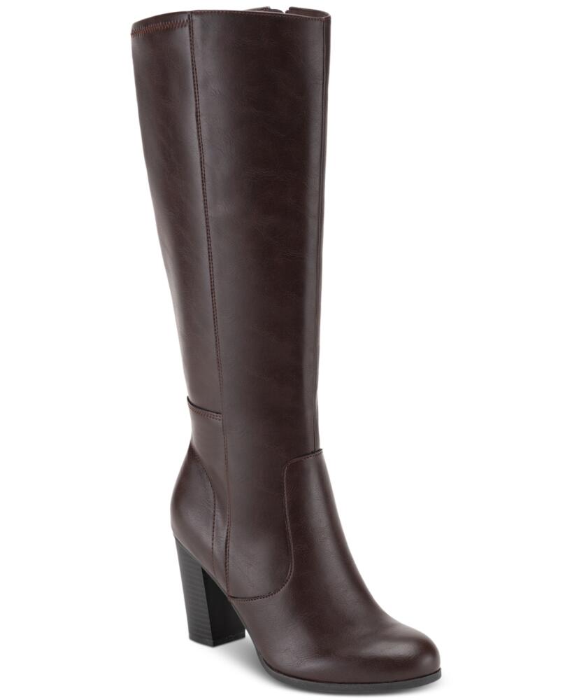 Style & Co Women's Addyy Knee High Wide Calf Dress Boots, Created for Macy's - Chocolate Cover