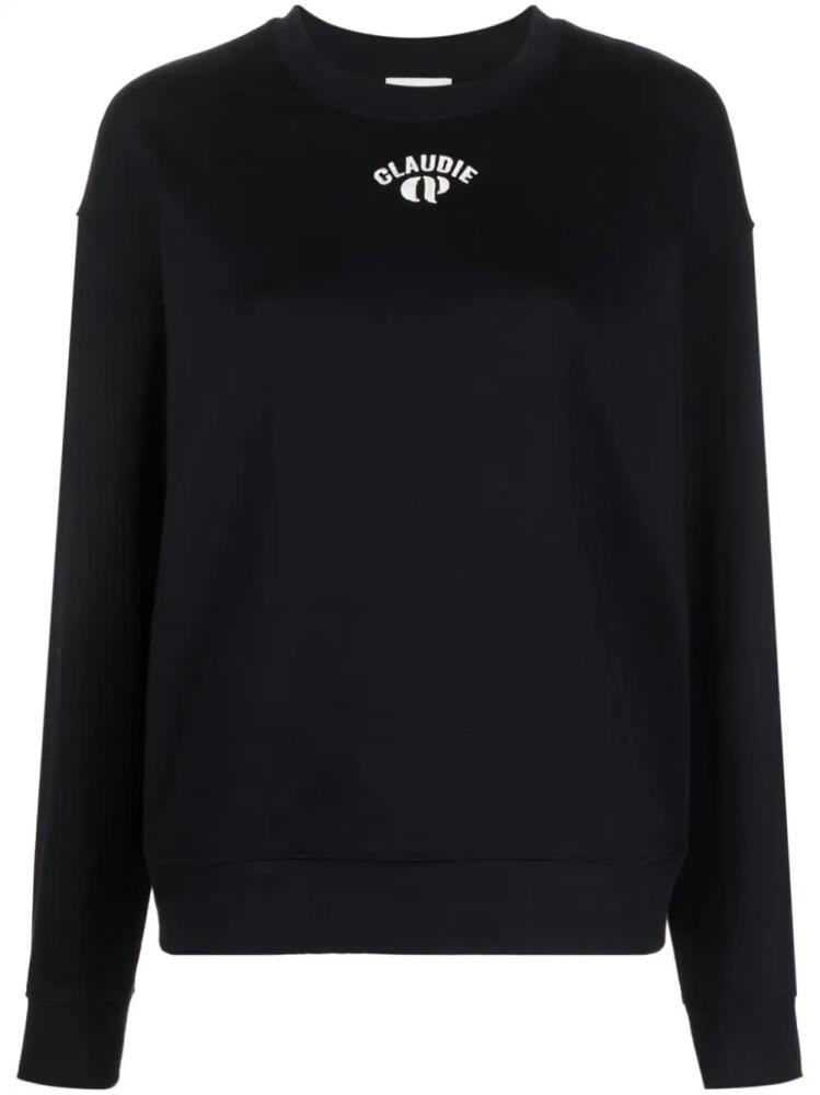 Claudie Pierlot logo-embroidered cotton sweatshirt - Blue Cover