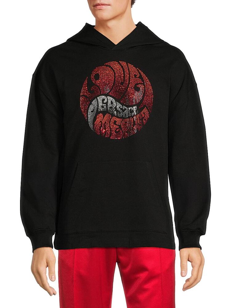 Versace Men's Embellished Logo Graphic Hoodie - Black Cover