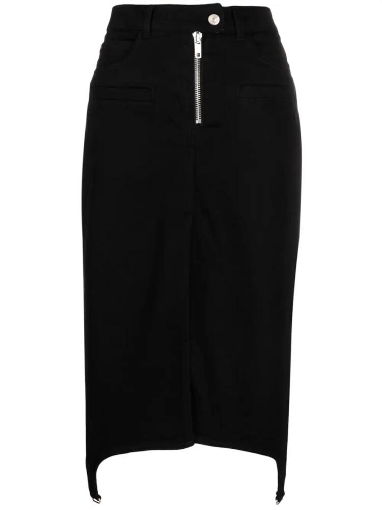 Courrèges asymmetric zipped denim skirt - Black Cover