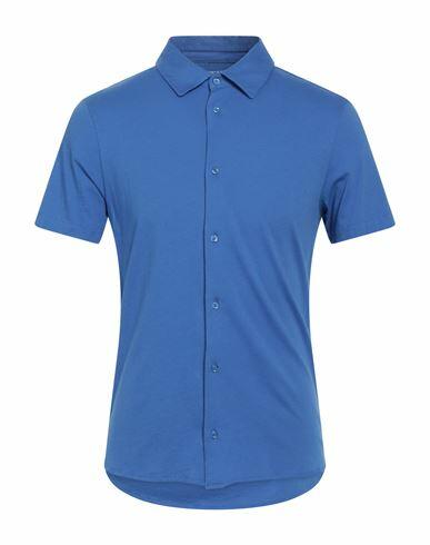 Majestic Filatures Man Shirt Blue Cotton Cover