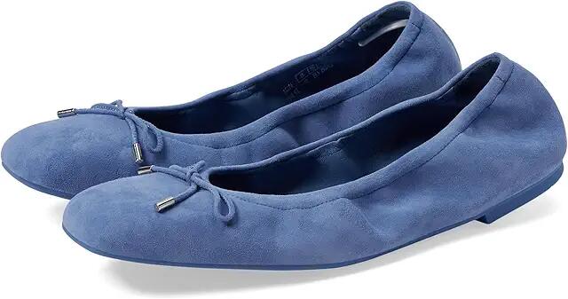 Stuart Weitzman Bardot Bow Flat (Blue Steel) Women's Shoes Cover