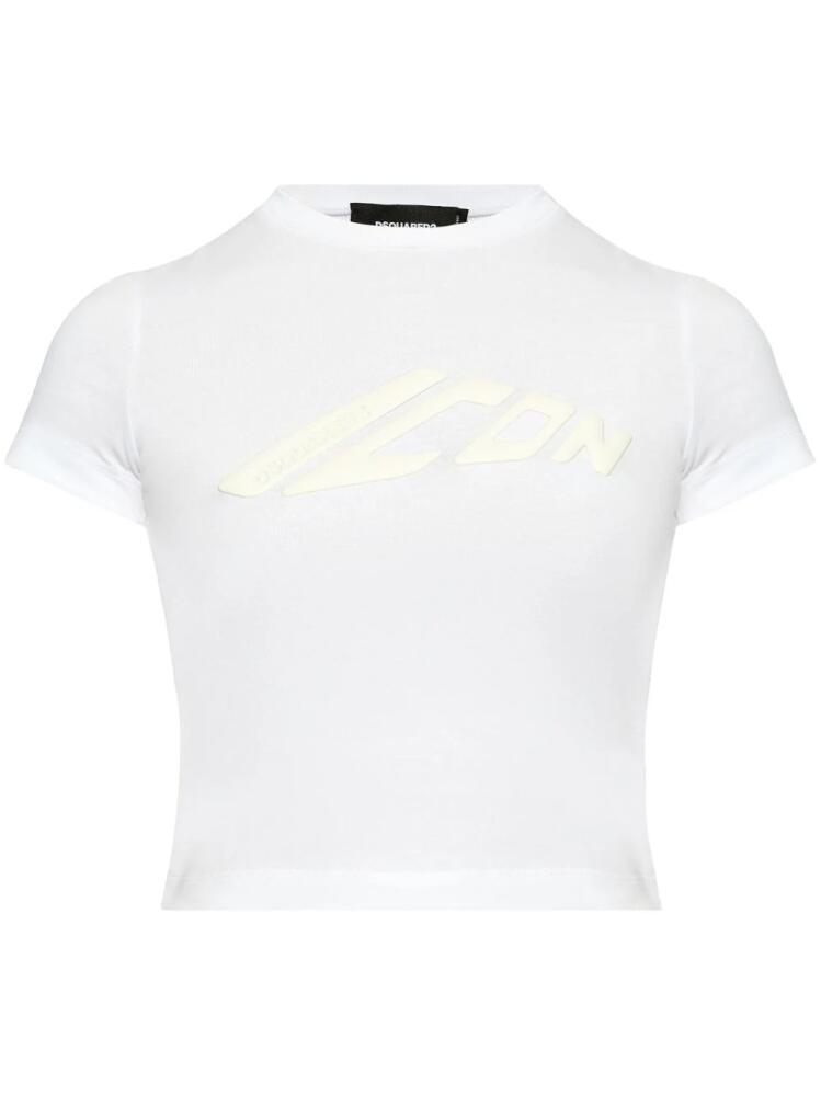 DSQUARED2 Icon cropped cotton T-shirt - White Cover