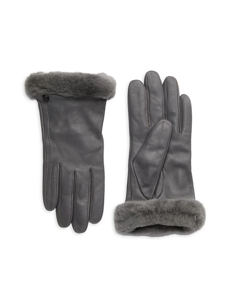 UGG Women's Classic Leather Shorty Gloves - Metal Cover