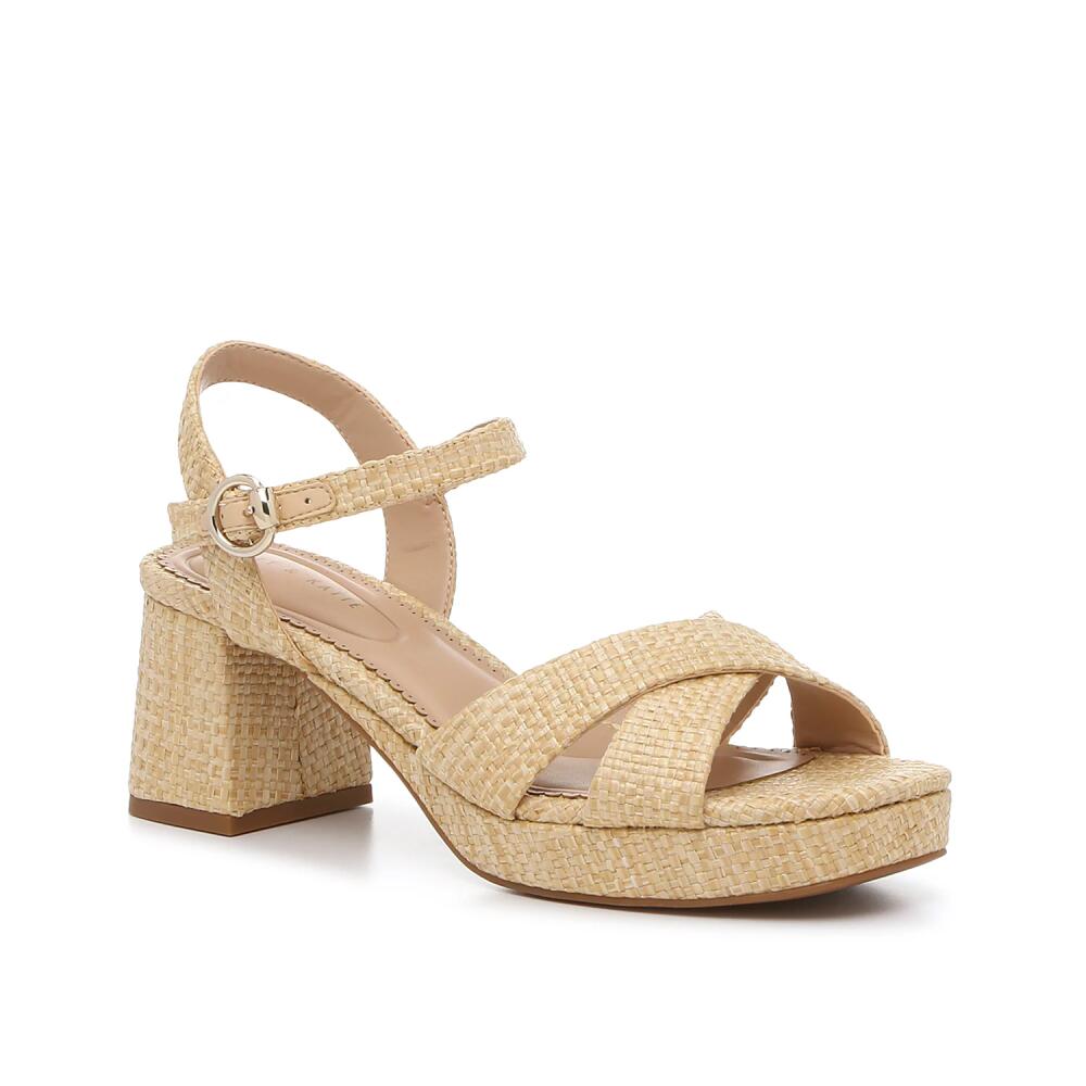 Kelly & Katie Liliena Platform Sandal | Women's | Beige Raffia Fabric Cover