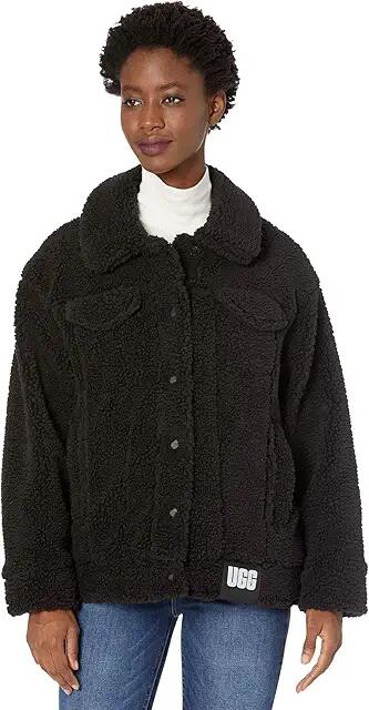 UGG Frankie Sherpa Trucker Jacket (Black) Women's Clothing Cover