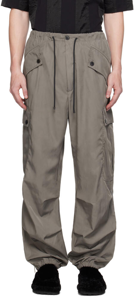 Dries Van Noten Gray Drawstring Cargo Pants Cover