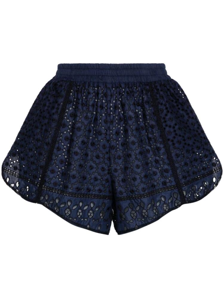 Ermanno Scervino broderie anglaise cotton shorts - Blue Cover