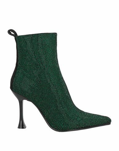 Manufacture D'essai Woman Ankle boots Green Textile fibers Cover