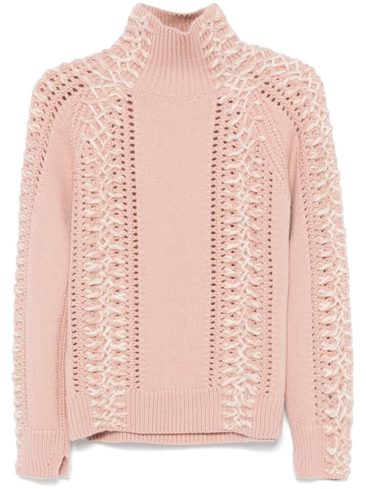 Ermanno Scervino lace-up knit sweater - Pink Cover