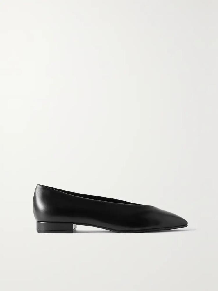 Loro Piana - Rebecca Leather Point-toe Flats - Black Cover