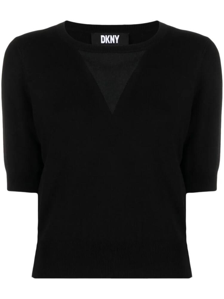 DKNY V-neck cropped jumper - Black Cover