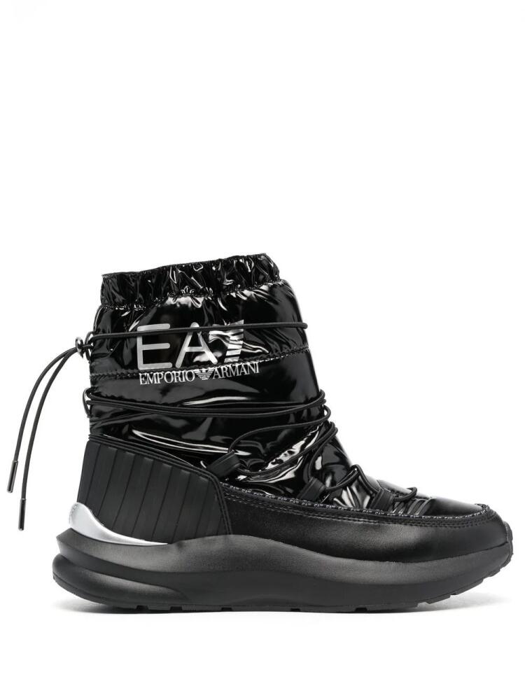 Ea7 Emporio Armani logo-print quilted snow boots - Black Cover