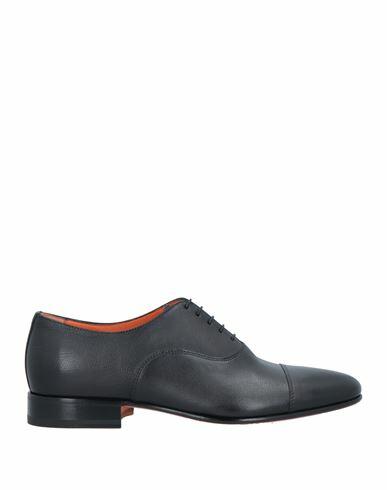 Santoni Man Lace-up shoes Black Soft Leather Cover