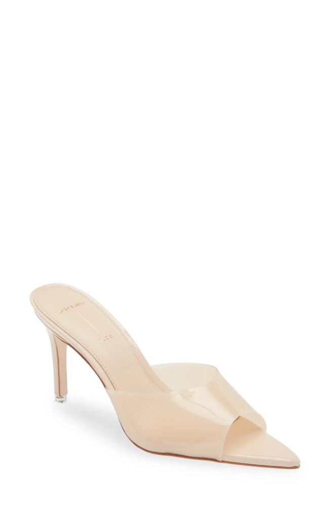 BLACK SUEDE STUDIO Belle Open Toe Pump in Blush Pvc/Patent Cover