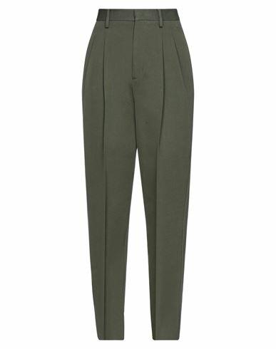 Red Valentino Woman Pants Military green Cotton, Virgin Wool Cover