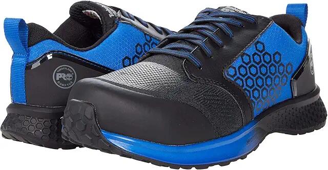 Timberland PRO Day One Safety Reaxion Low Composite Safety Toe (Black/Pantone Blue) Men's Shoes Cover