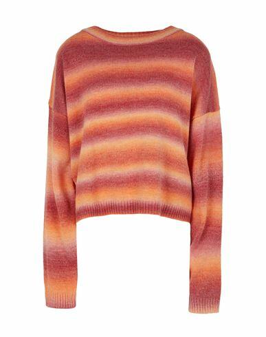 8 By Yoox Knit Crew-neck Oversized Crop Sweater Woman Sweater Orange Acrylic, Wool Cover