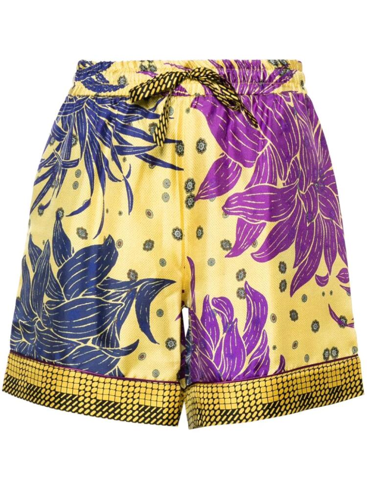 Pierre-Louis Mascia Aloe silk shorts - Yellow Cover