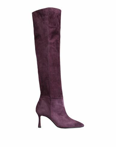 L'arianna Woman Boot Dark purple Soft Leather Cover