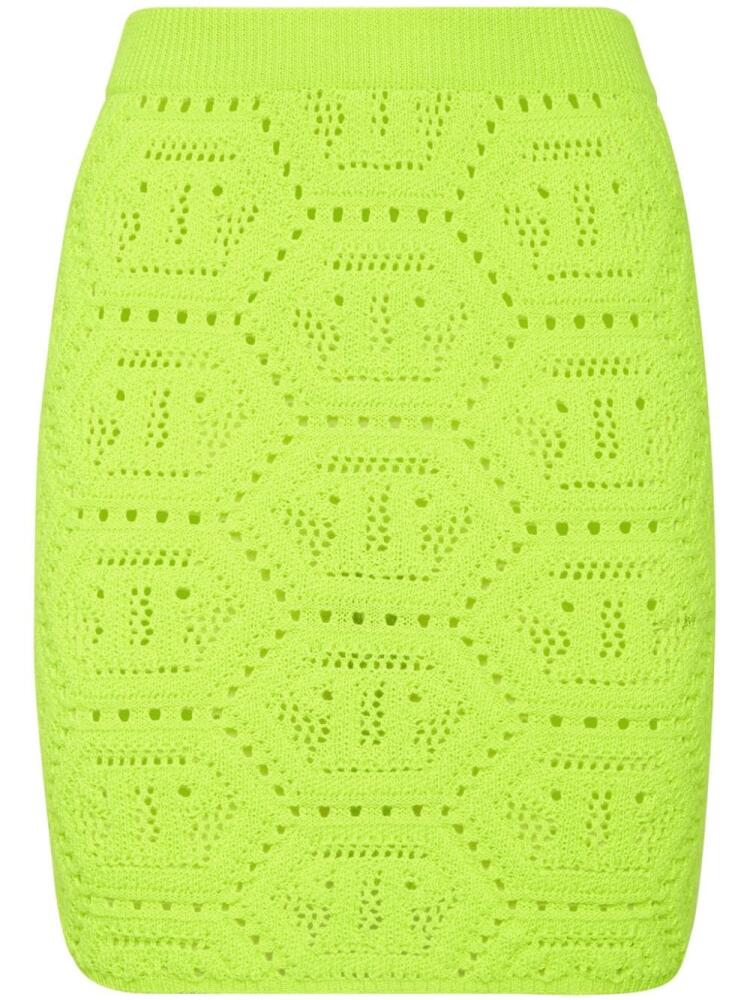 Philipp Plein patterned-knit mini skirt - Yellow Cover