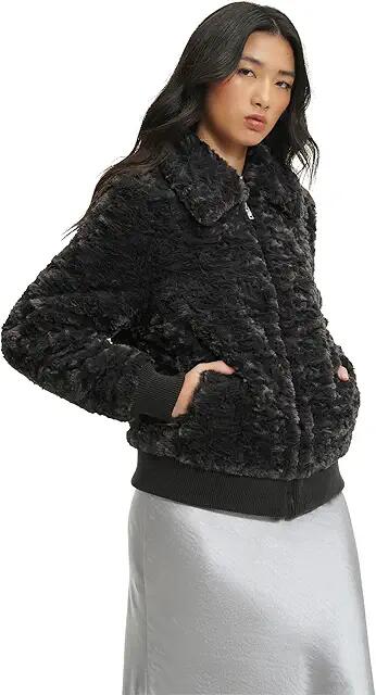 UGG Viviana Bomber Jacket Faux Fur (Ink) Women's Clothing Cover