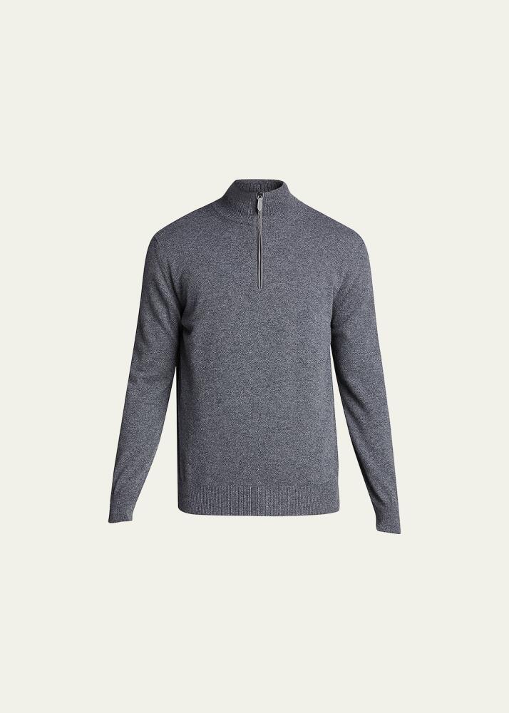 Bergdorf Goodman Men's Solid Cashmere Quarter-Zip Sweater Cover