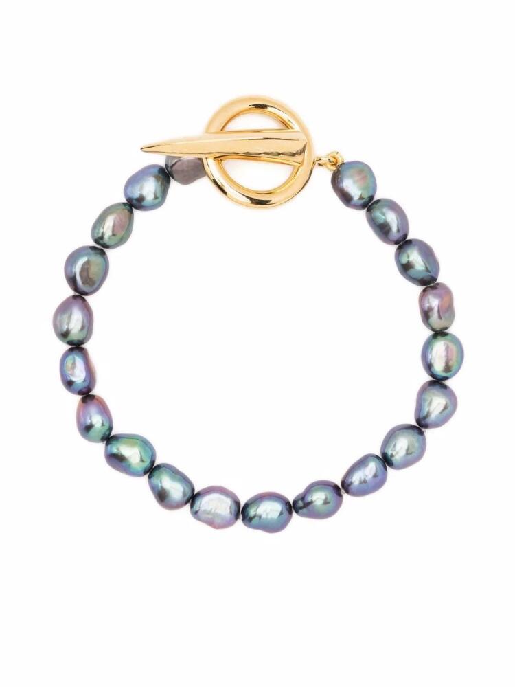 Missoma gold vermeil-plated Peacock pearl bracelet - Blue Cover