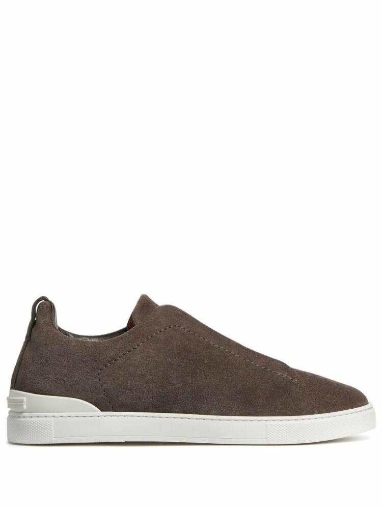 Zegna Triple Stitch suede trainers - Brown Cover