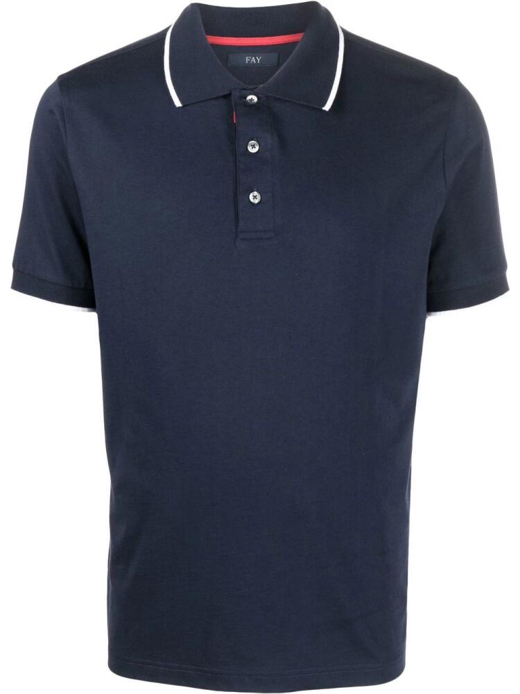 Fay tipped short-sleeve polo shirt - Blue Cover