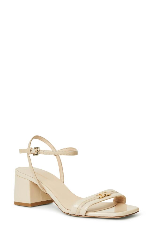 Bruno Magli Phoebe Ankle Strap Sandal in Beige Patent Cover