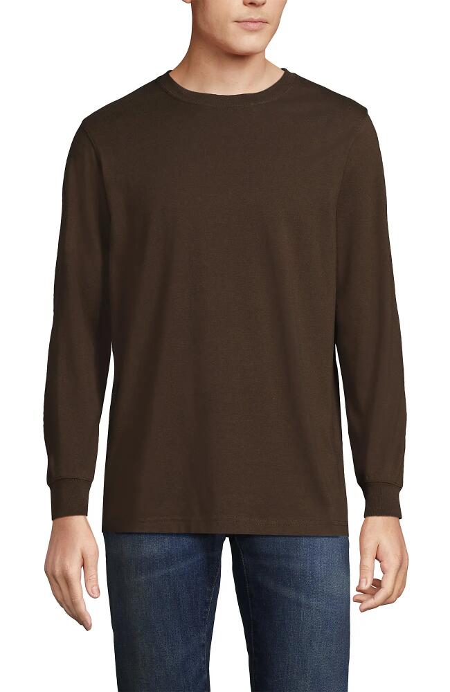 Lands' End Super-T Long Sleeve T-Shirt in Rich Coffee Cover