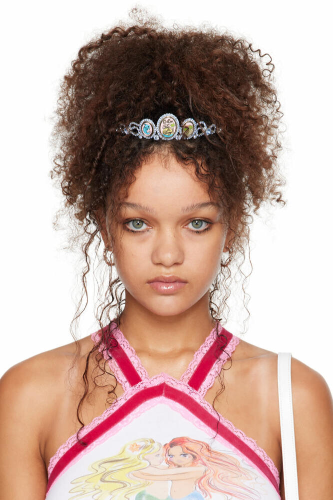 I'm Sorry by Petra Collins SSENSE Exclusive Silver Tarina Tarantino Edition Crown Headband Cover