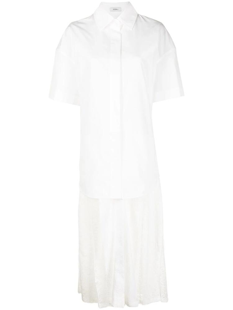 Goen.J shirt-layered pleated-lace dress - White Cover