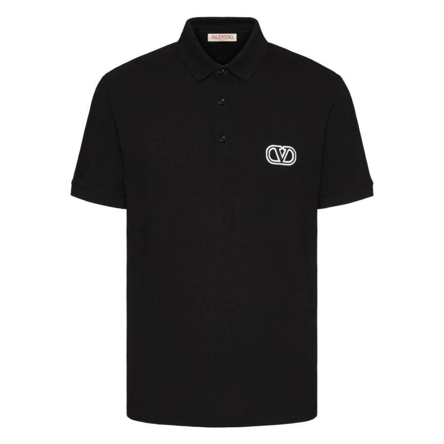 Valentino Garavani Signature Vlogo Patch Polo Shirt Cover