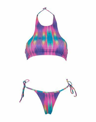 8 By Yoox Printed Recycled Halter Top Bikini Woman Bikini Fuchsia Recycled polyamide, Elastane Cover