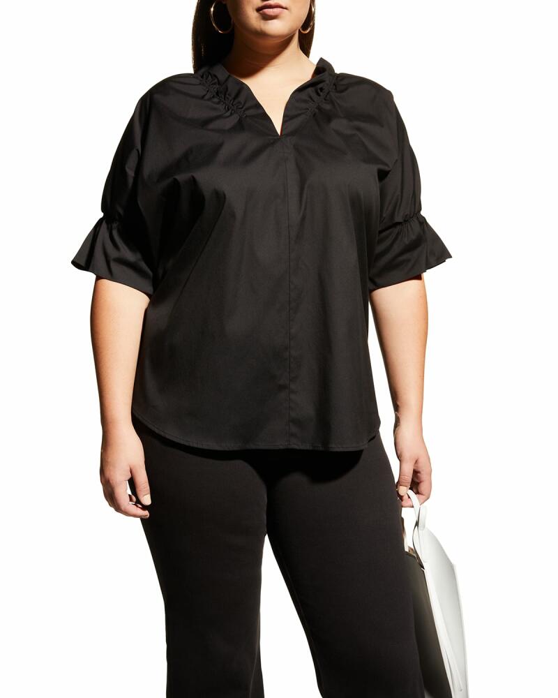 Finley Plus Size Crosby Solid Ruffle Shirt Cover