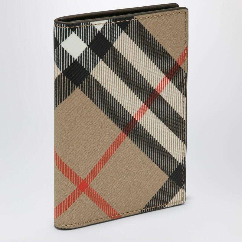 Burberry Folding card case beige with Check motif Cover