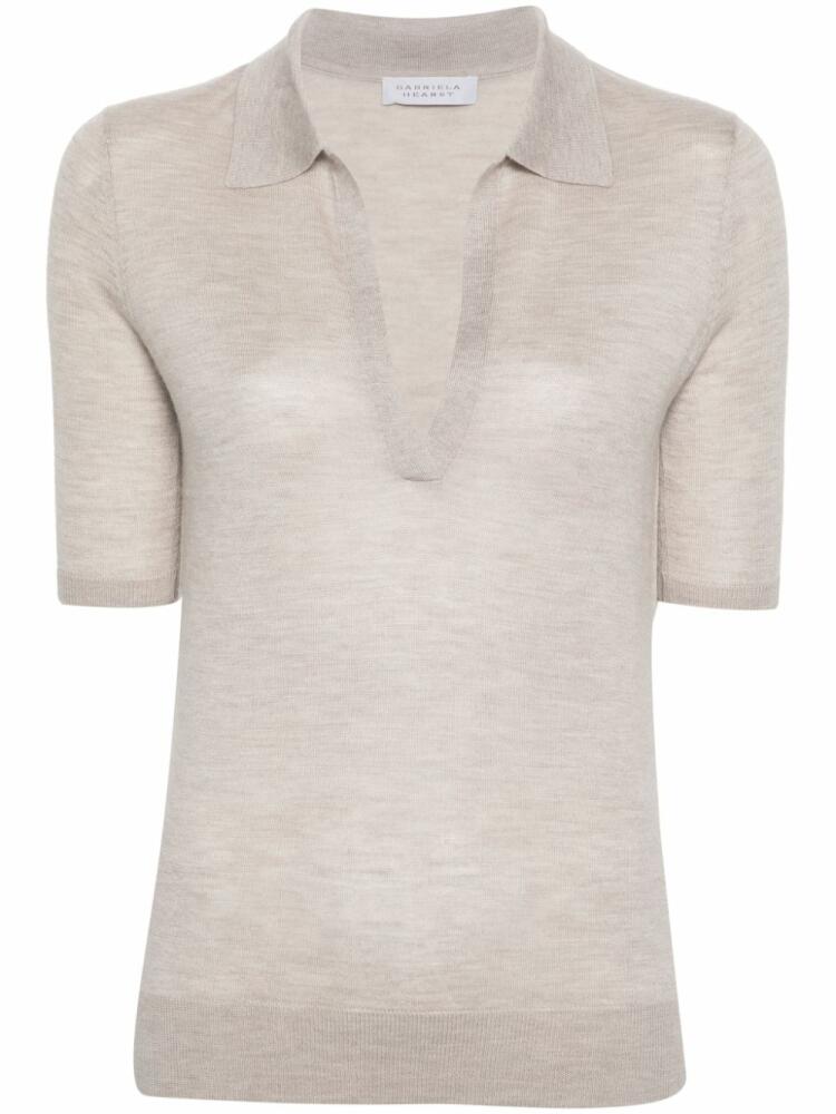 Gabriela Hearst Frank fine-knit polo shirt - Neutrals Cover