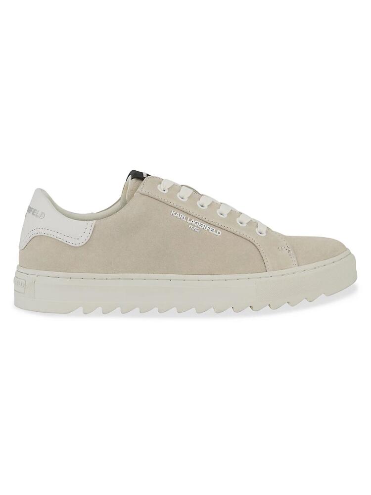 Karl Lagerfeld Paris Men's Sawtooth Suede Sneakers - Sand Cover