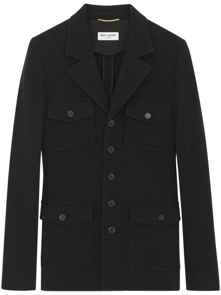 Saint Laurent Saharienne four-pocket blazer - Black Cover