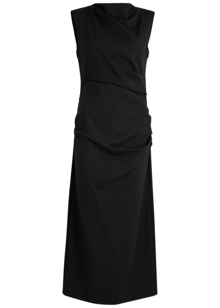 Dorothee Schumacher Emotional Essence Gathered Jersey Midi Dress - Black Cover