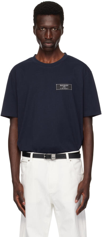 Balmain Navy 'Pierre Balmain' T-Shirt Cover