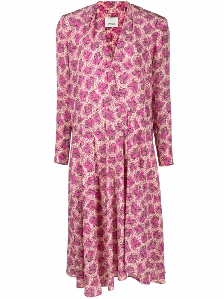 ISABEL MARANT Patel silk blend midi dress - Pink Cover