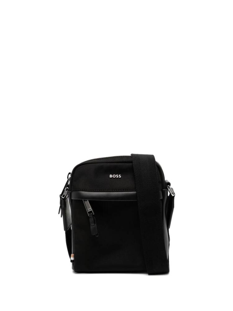 BOSS logo-embossed messenger bag - Black Cover