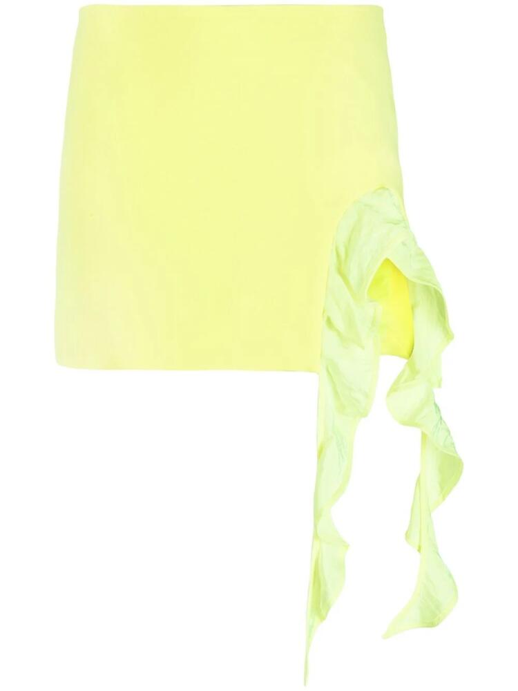 David Koma ruffle-trimmed miniskirt - Yellow Cover