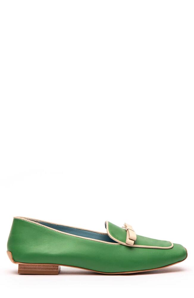 Frances Valentine Suzanne Bow Loafer in Green/Oyster Cover