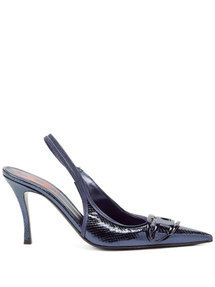 Diesel D-Venus 80mm leather slingback pumps - Blue Cover